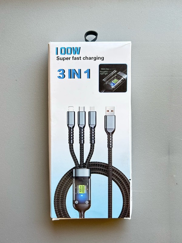 100W 3 in 1 Super Charging TypeC/Micro USB Fast Charger