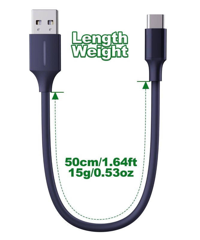 USB-A to C CarPlay Cable for Motorcycle | 1.64Ft, Bypass Bluetooth, 2-in-1 Charg gallery