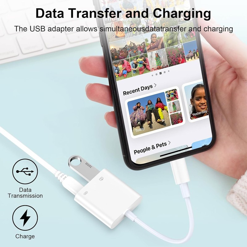 USB C to USB Camera Adapter for iPhone 16, Portable USB C Male to Female USB OTG gallery