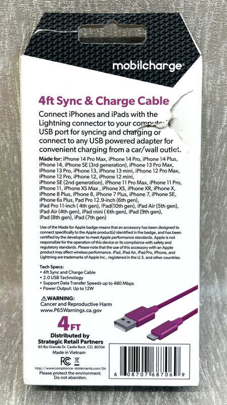 Mobilecharge 4ft Pink gallery