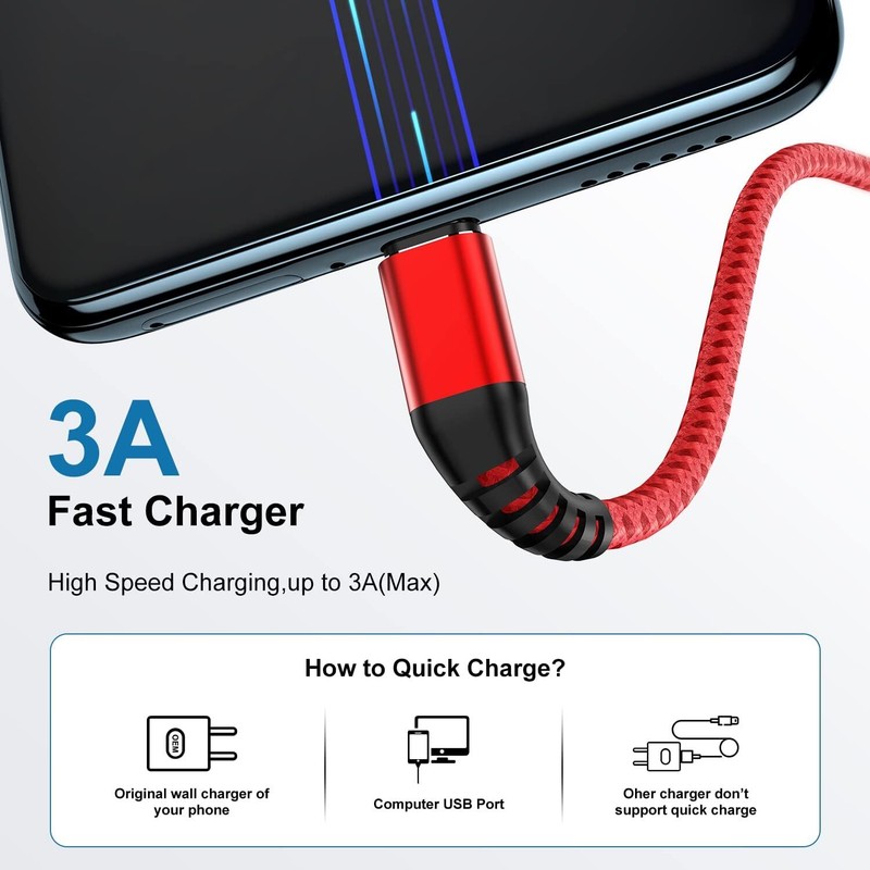 USB to Type C Charger Cable Lot Fast Charging for Samsung S23 S20 S21 S22 Cord gallery