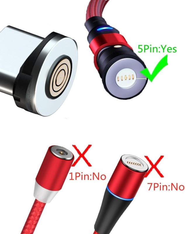 6 Pack Magnetic Connector Tips 5 Pin Magnetic Type C Adapter for Magnetic Chargi gallery
