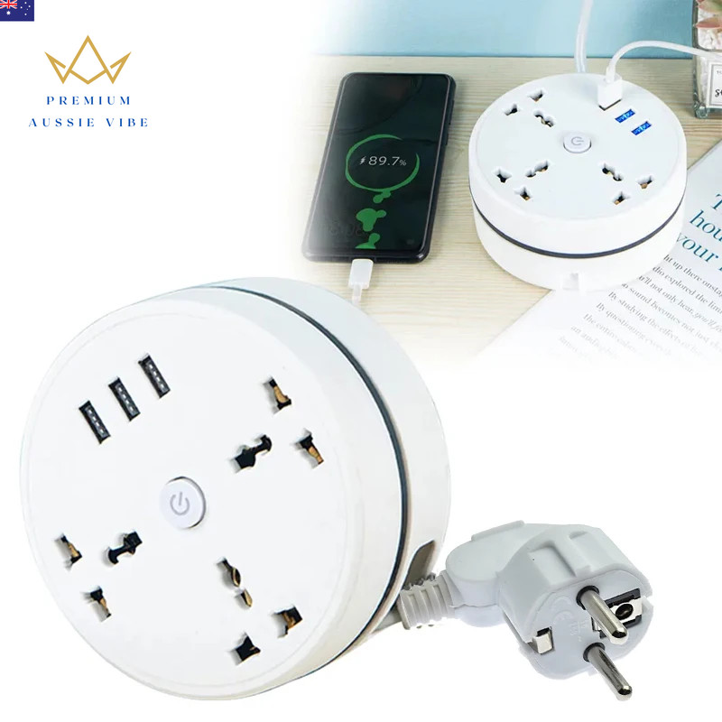 EU Plug AC Outlet Smart Home Multiprise Power Strip Extension Cord Electrical So