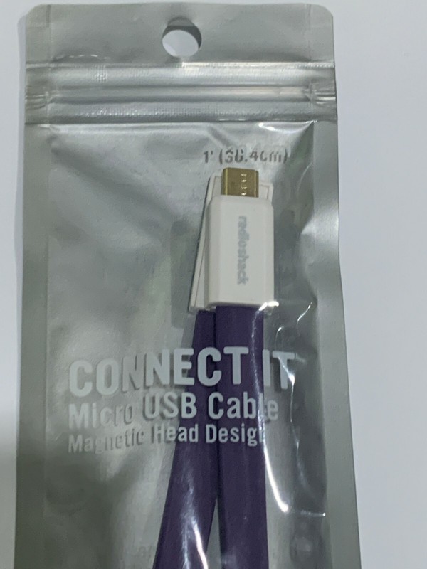 12-Inch Micro USB Cable USB-A Male to Micro USB Male, Purple, with Magnetic Ends gallery