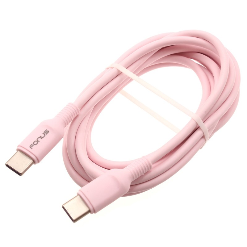 For iPhone 16/Pro/Max/Plus – USB-C to Type-C Pink 6ft Long Cable PD Fast Charger