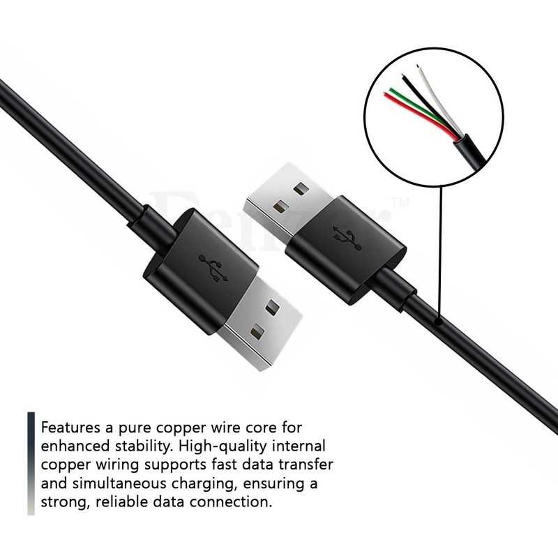 5-Pack USB 2.0 Cable Type A Male to A Male High-Speed Data Transfer Charger Cord gallery