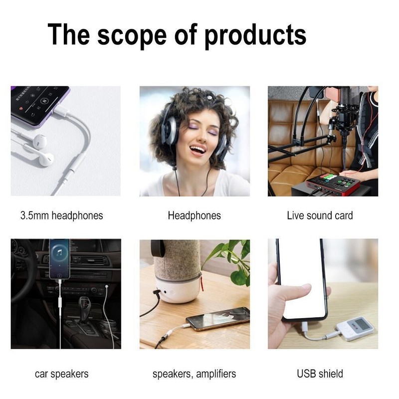 USB Type C to 3.5mm Aux Jack Adapter Earphone Dongle Cable For iPhone 15 Pro Max gallery