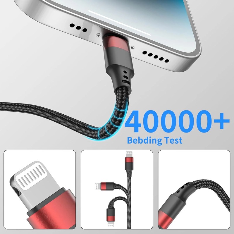 Bkduice 6 Inch USB C to Lightning Cable Short, 3 Pack MFi Certified Braided 0.5f gallery
