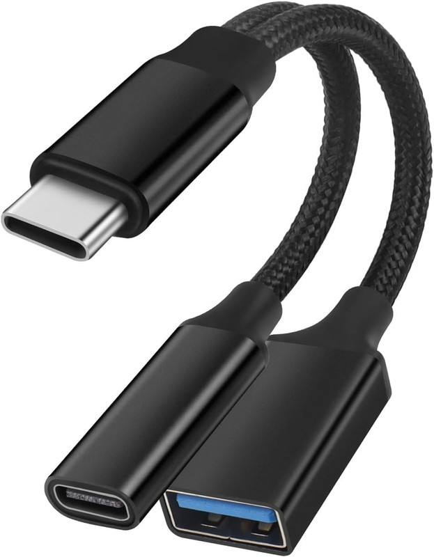 GELRHONR USB C OTG Charging Adapter, 2 in 1 Type-C Splitter with 10W Charging an gallery
