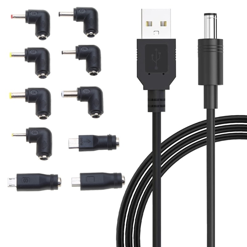USB To DC5V Power Cable 10 Adapters 5V Boost Converter for Mini Fans, Speakers