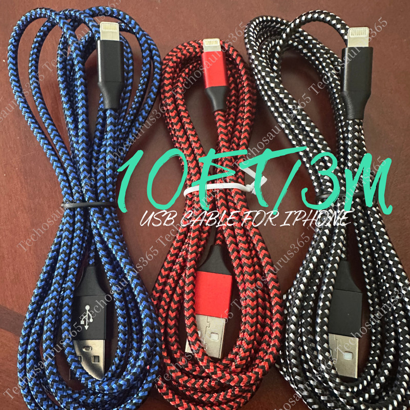 3Pack USB Fast Charger Cable Charging 10FT Cord For iPhone 12 11 XS XR 8 7 6 SE