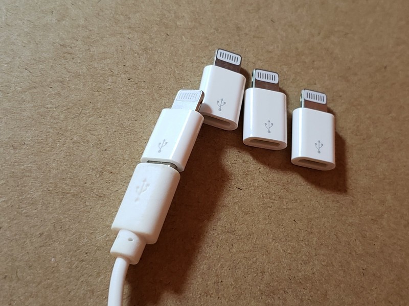 lot 4x Micro USB 8Pin Data Cable Adapter android to iPhone Converter For iPhone gallery