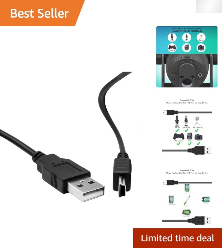 6FT USB Mini-B Cable for Quick Charging & Data Transfer: Versatile Compatibility