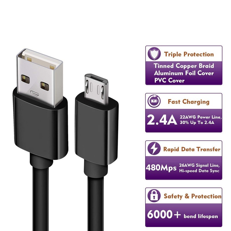 3/6ft Micro USB Fast Charging Cable Cord For Samsung Android Phone Charger gallery