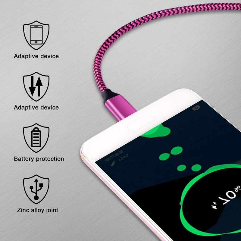USB Cable Fast Charging Charger Cord 3 Pack Android Wire for Moto G Stylus/Pl... gallery