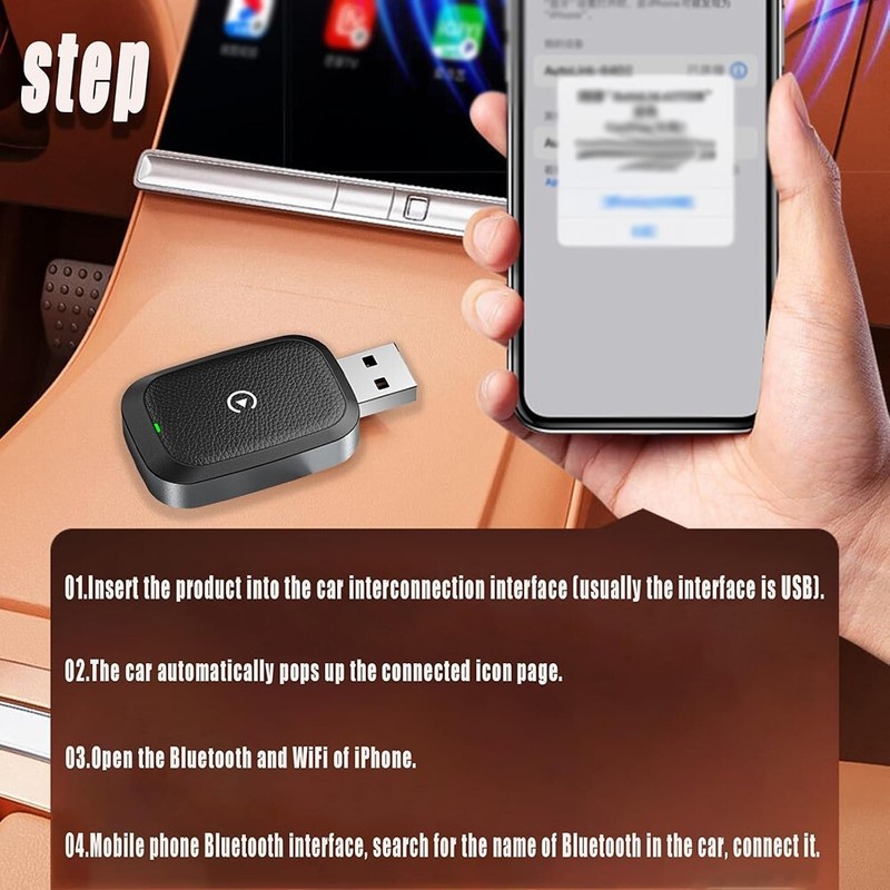 Durable Wireless Carplay Adapter for iPhone , Converts Wired CarPlay to Wireless gallery