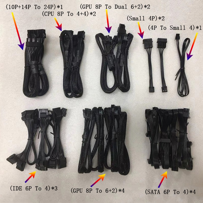 1 Set. Modular Cable For AX760i AX860i AX1200i AX1500i RM750 RM1000 Power Supply gallery