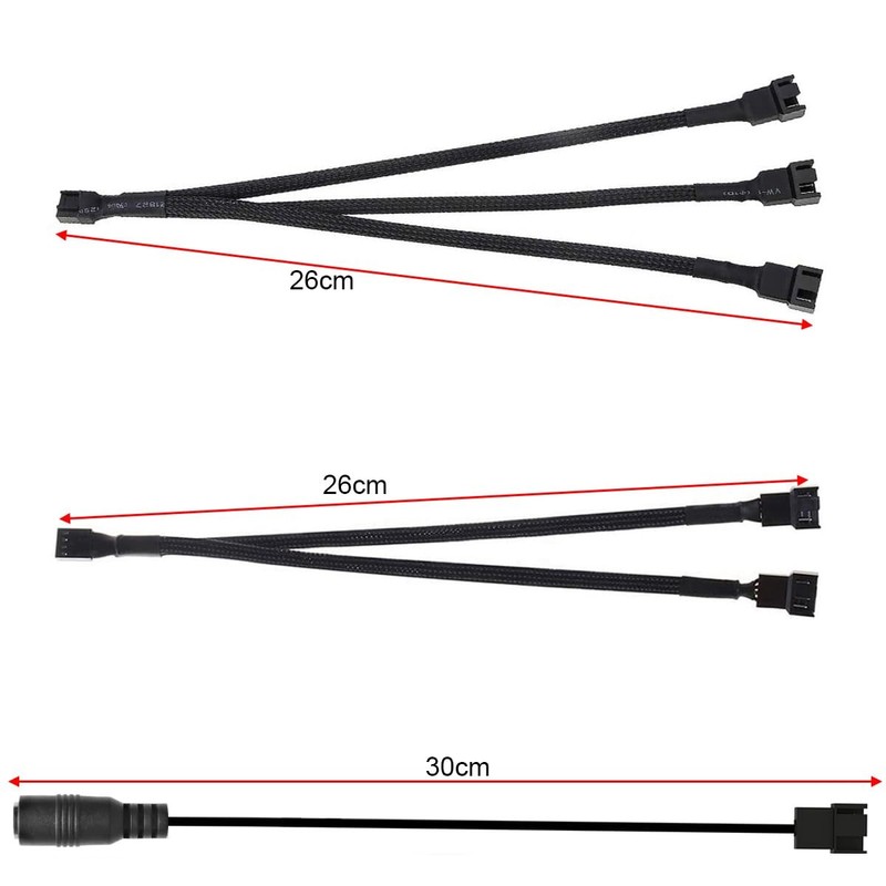 5pcs 5.5x2.1mm DC Plug to 3-Pin / 4-Pin PWM 5V USB Sleeved Fan Power Adapter ... gallery