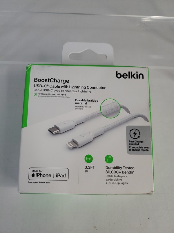 Belkin Fast Charge Braided USB-C to Apple-Lightning Charging Data Sync Cable