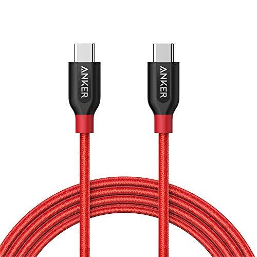 Anker USB C to USB C Cable PowerLine+ USB 2.0 Cord 6ft A8188 - Red