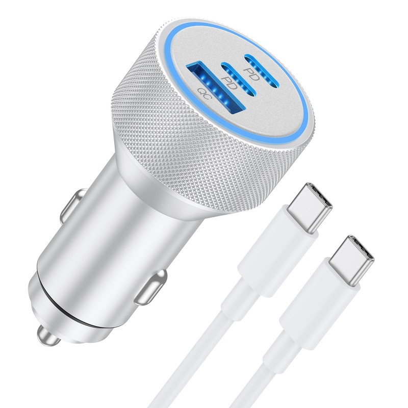 Car Charger 67W 3-Port Fast USB C Power Adapter For Vehicle Phone Charge