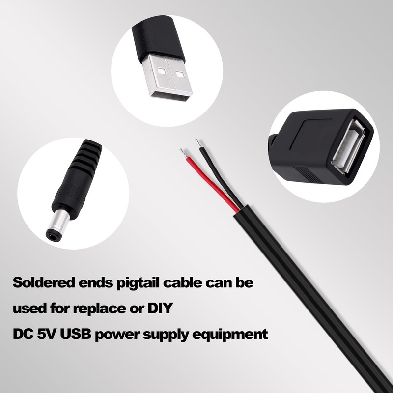 USB Power Switch Extension Cable to Bare Wire Ends 2M gallery