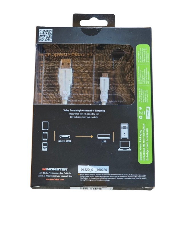 Monster 1.5 Ft High-Speed USB A To Micro B Cable For Data Transfer & Charging gallery