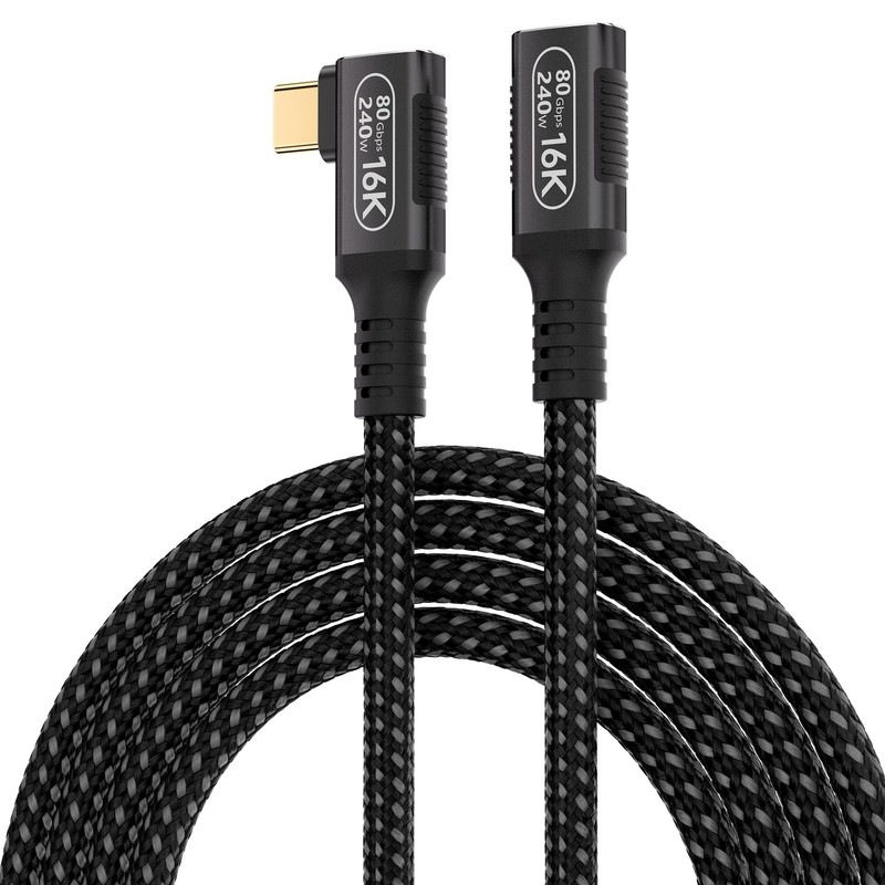80Gbps USB C Extension Cable for Thunderbolt 5/4,3.3ft/1m USB4 cable with 90-…