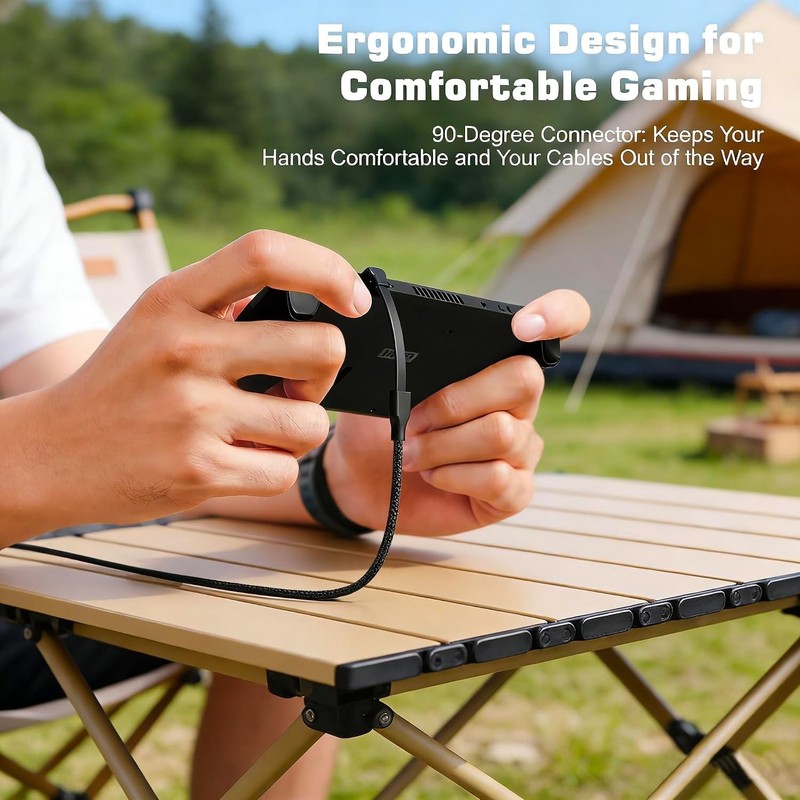 High-Speed 60W USB C Type C Cable with Right Angle Design for Gaming & Travel gallery