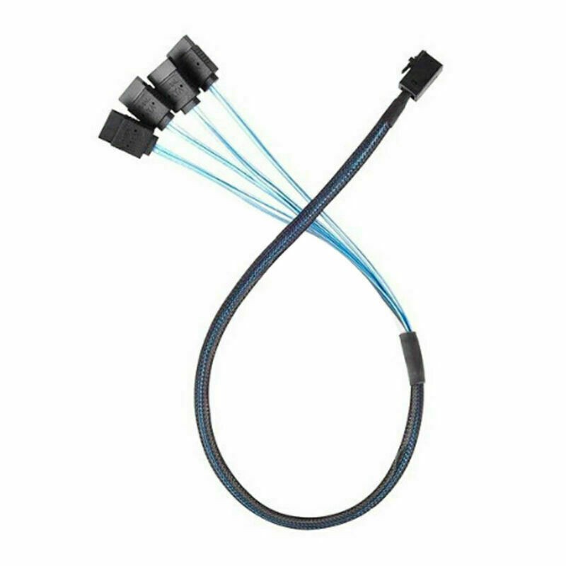 Chenyang Internal Mini SAS HD SFF-8643 Host to 4 SATA Target Hard Disk Cable