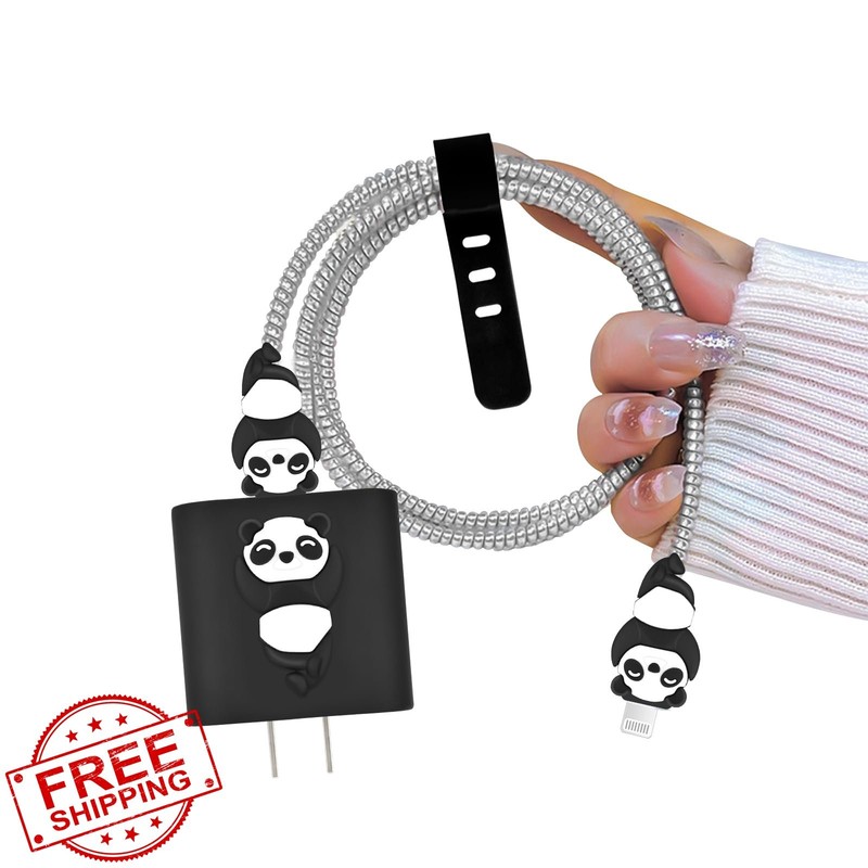 Panda iPhone Cable Protector Charger Cord Saver USB-C Data Line Cover