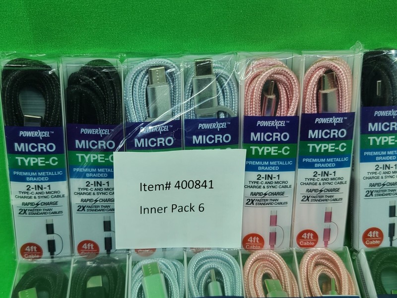 Lot of 60 PowerXcel Type C & Micro 2 in 1 (4FT Cable Charge & Sync ) gallery