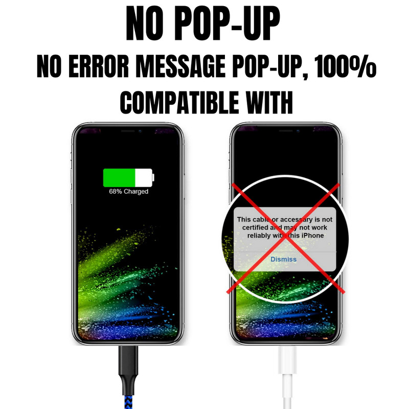 3Pack 10FT Braided USB Fast Charger Cable For Apple iPhone 11 XR 8 Charging Cord gallery