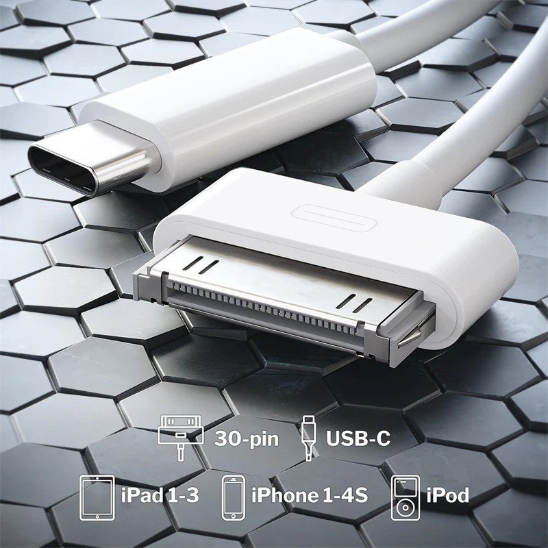 30-Pin To USB C Adapter Charging Data Sync Cable for IPhone 4 4S 3GS IPad 3 2 gallery