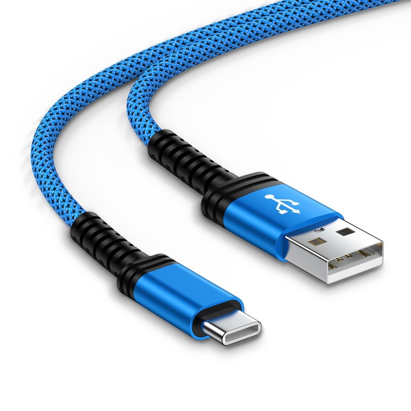 Type C Charger Fast Charging Cable For iPhone 17E 17 Pro Max 10FT Blue Wire PC