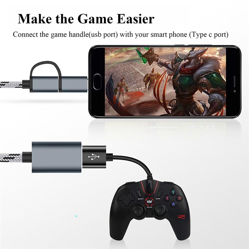 2 PCS 2In1 OTG Cable USB To Type C Micro USB Adapter 5Gbps High Speed gallery