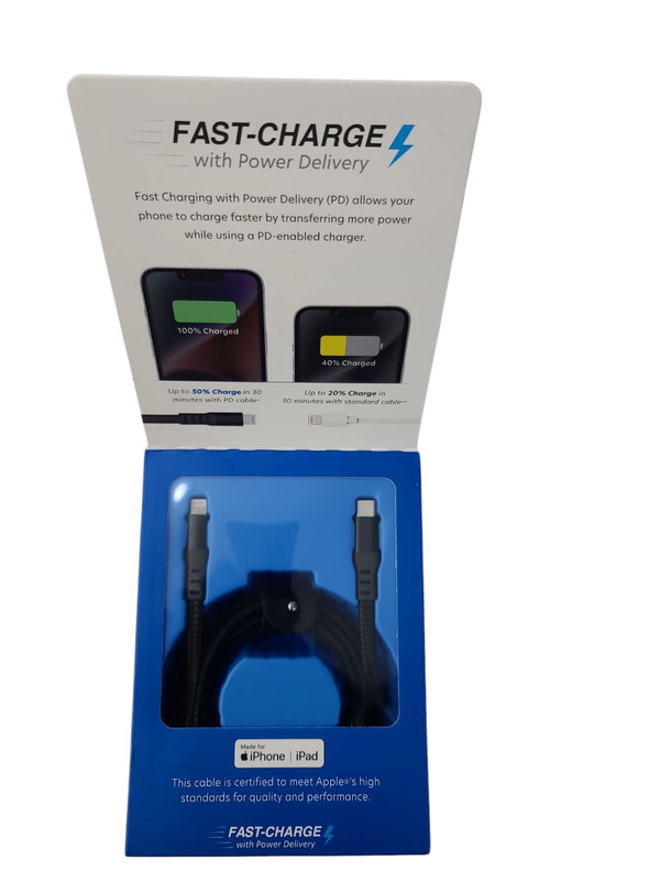 Mix of 4 Just Wireless 6 Ft. Braided USB C to iPhone Cable Fast Charger gallery