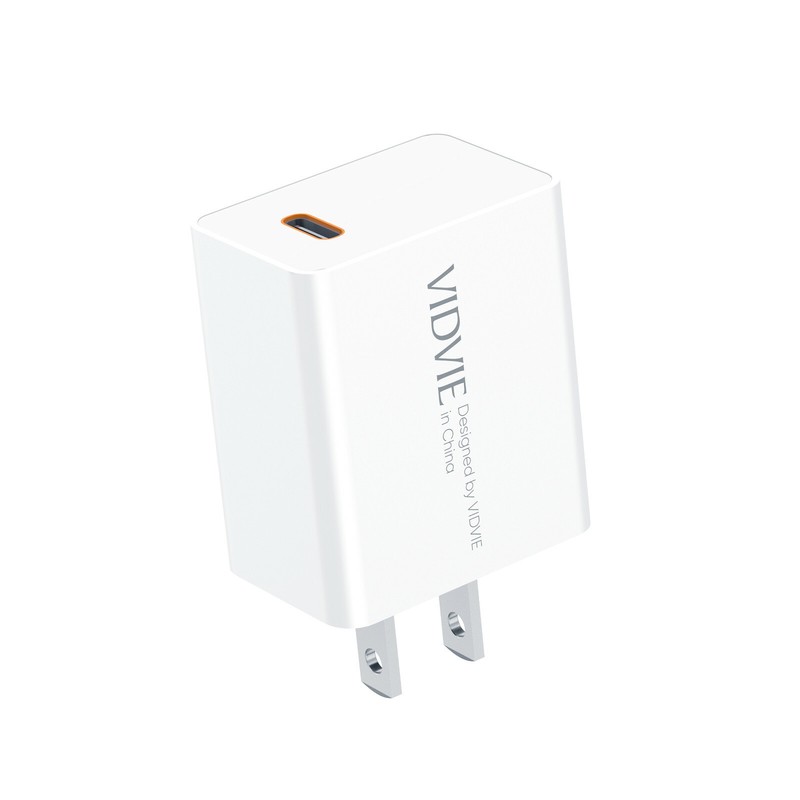 VIDVIE PLM335C Wall Charger 20W Fast Charge (No cable) Type-C Output White