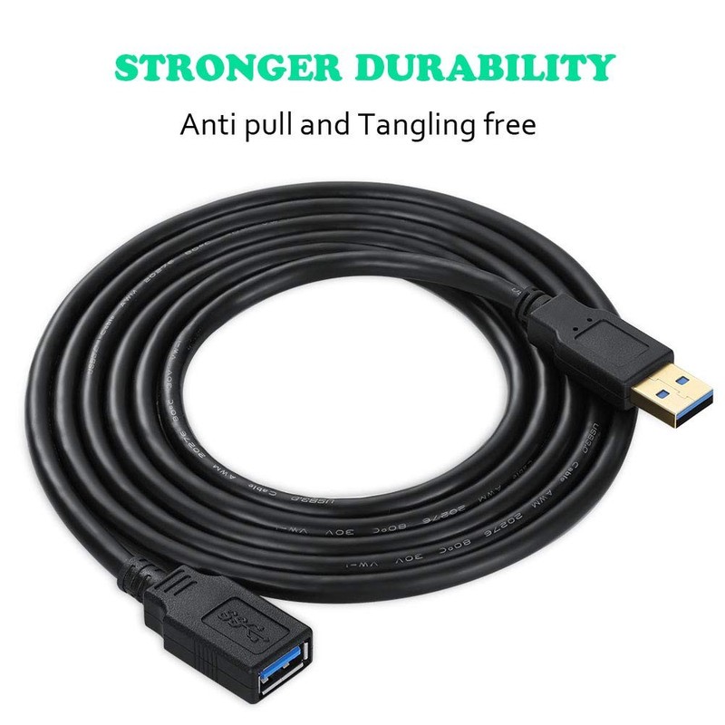 USB 3.0 Extension Cable High Speed Extender Cord Type A Male Female Black 15FT gallery