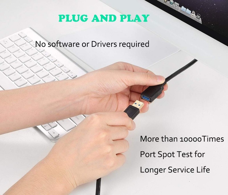 USB 3.0 Extension Cable High Speed Extender Cord Type A Male Female Black 15FT gallery