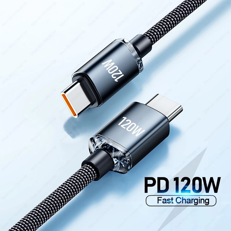 120W USB-C to USB-C Fast Charging Cable with PD 6A for Select Devices