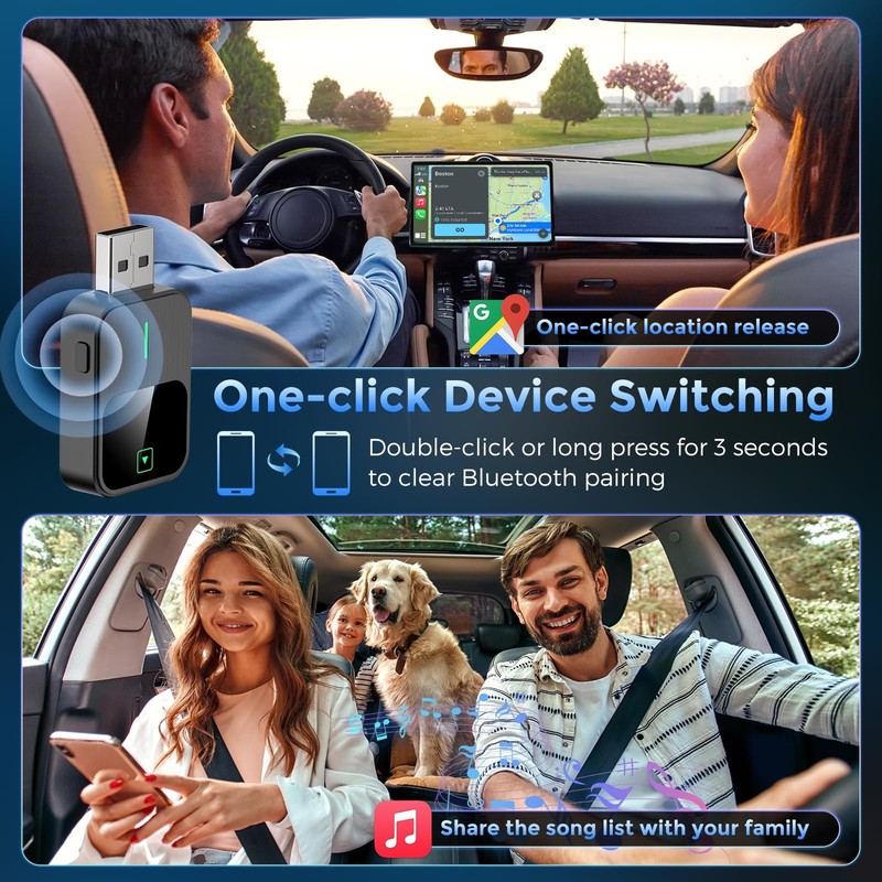 Wireless CarPlay & Android Auto Adapter 2-in-1, Convert Wired to Wireless, Pl... gallery