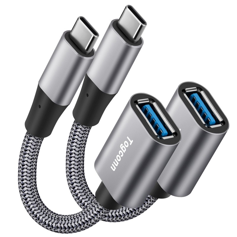 USB-C to USB 3.1 Adapter（2 Pack）, Nylon Braided Type-C OTG Cable USB C Male t…