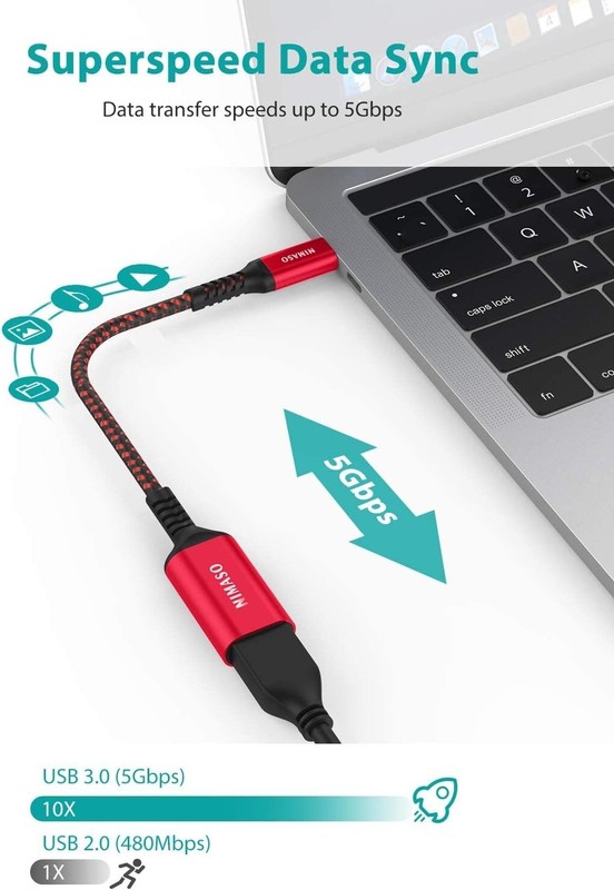 USB C to USB 3.1 Adapter 1 Pack, OTG Cable Type C Male to USB Female OTG Adap...