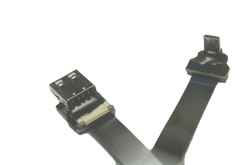 FPV Flat Slim Thin Ribbon FPC Cable Micro USB 90 Degree Angle to Standard USB... gallery