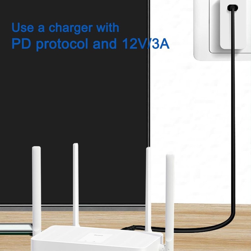 0.4M/1.4FT PD to DC 5.5 x 2.5mm Power 12V PD Power Charging Cord，Used for Mon... gallery