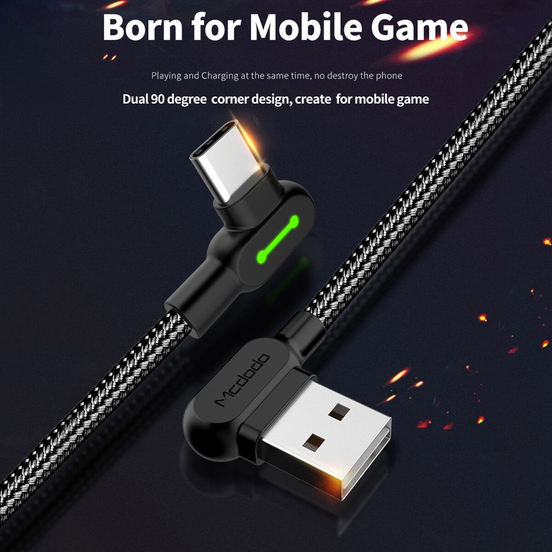 Braided Elbow LED USB C Fast Charger Cable For Samsung S25 S24 S23 S22 iPhone 17 gallery