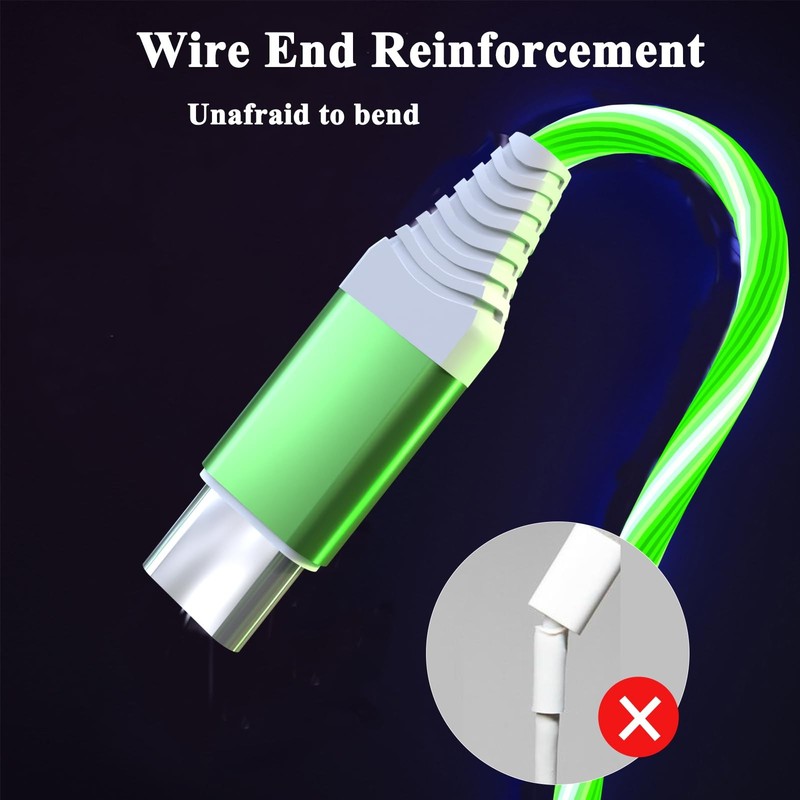 Light Up USB C Charging Cord 3A LED Light Up Type C Fast Charger Led USB-A to... gallery