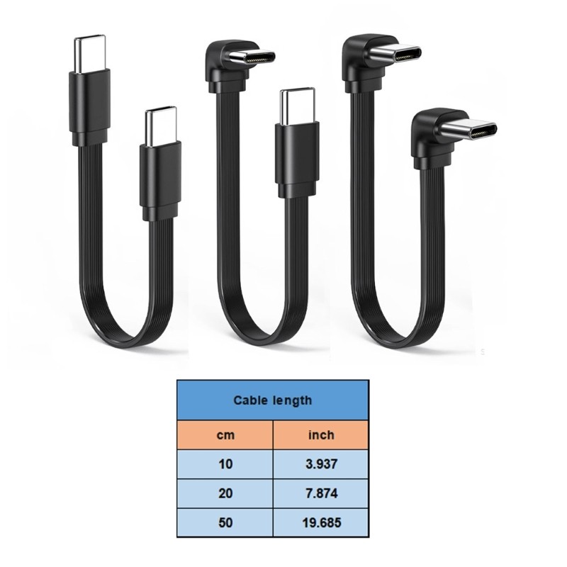 Flexible 66W Type C Male to Male Data Cable with Right Angle Connector Efficient gallery