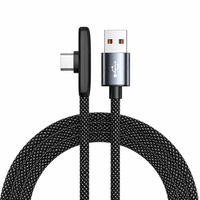 100W 90 Degree USB Type C Fast Charging Cable Super Charger Game Cord For Sams